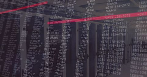 Digital error display over data center server racks