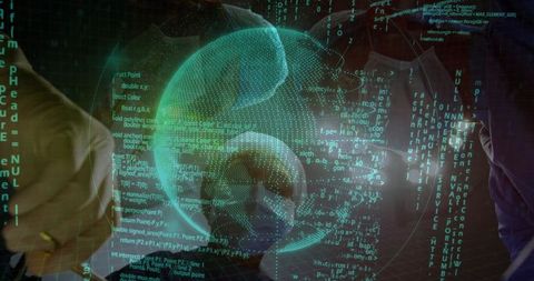 Doctors Interacting with Holographic Technology in Operating Room