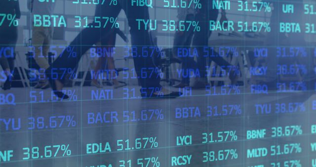 Stock Exchange Data Overlay with Business People in Background - Download Free Stock Images Pikwizard.com