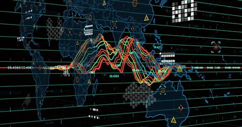 Global Financial Data Visualization on World Map Interface - Download Free Stock Images Pikwizard.com