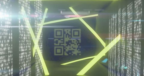 Glowing QR Code with Virtual Data Stream and Security Concept Art - Download Free Stock Images Pikwizard.com