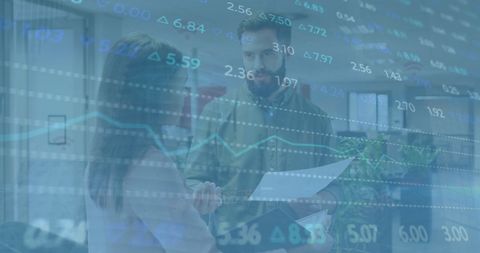 Businesses Collaborating Amidst Stock Market Analysis - Download Free Stock Images Pikwizard.com