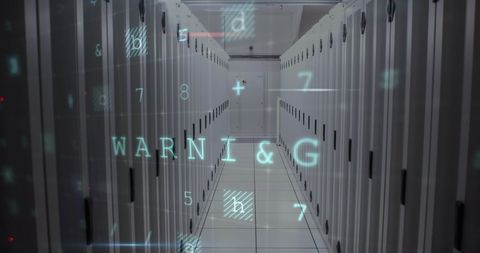 Cybersecurity Warning over Data Servers in Protected Environment - Download Free Stock Images Pikwizard.com