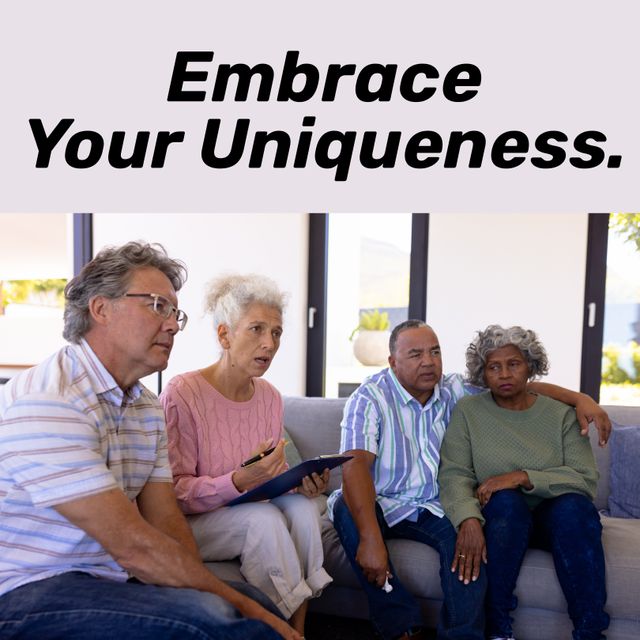 Diverse Senior Couples Discussing and Embracing Uniqueness - Download Free Stock Templates Pikwizard.com