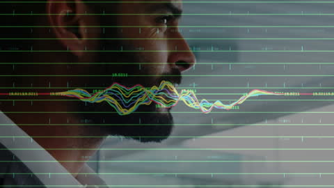 Businessman Analyzing Digital Financial Data with Graphs