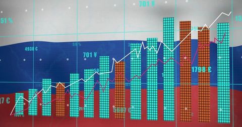 Colorful Data Visualization with Bar and Line Charts for Financial Analytics