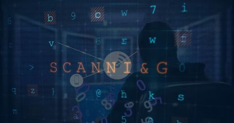 Cybersecurity Threat with Hacker and Data Code Visualization - Download Free Stock Images Pikwizard.com