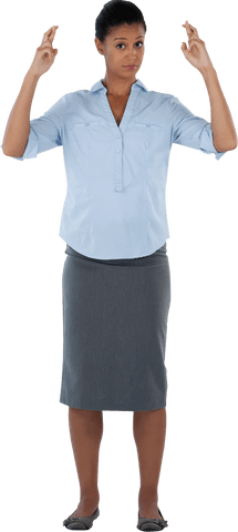 transparent confident businesswoman crossing fingers - Download Free Stock Videos Pikwizard.com