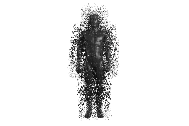 Full Length Digital Composite of Pixelated Transparent 3D Man - Download Free Stock Videos Pikwizard.com