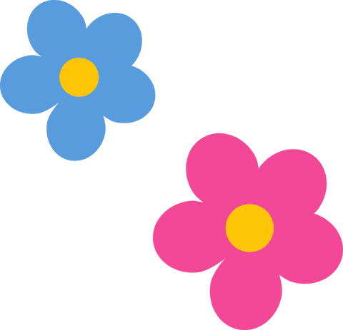 Colorful Stylized Pink and Blue Flowers on Transparent Background - Download Free Stock Videos Pikwizard.com