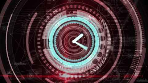 Futuristic Interface with Digital Clock Elements