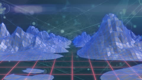 Futuristic Digital Landscape with Network Connections