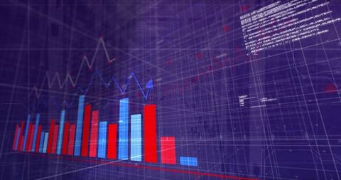 Futuristic Data Processing with Bar Graph and Digital Interface - Download Free Stock Images Pikwizard.com