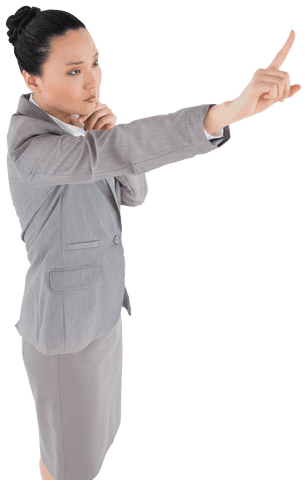 Confident Businessperson Thoughtful Non-smile Transparent Background