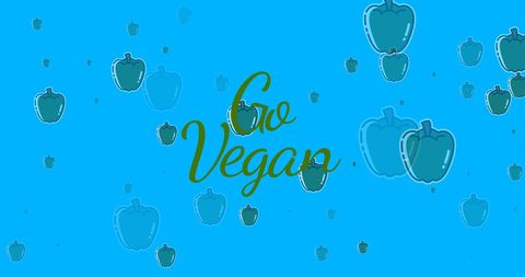 Go Vegan Motivational Concept on Blue Background - Download Free Stock Images Pikwizard.com