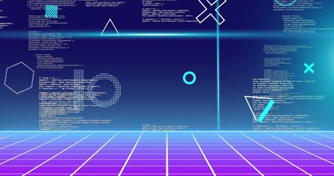 Futuristic Digital Interface with Abstract Symbols and Data Code - Download Free Stock Images Pikwizard.com