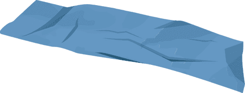 Abstract blue low-poly 3d mesh surface on transparent background