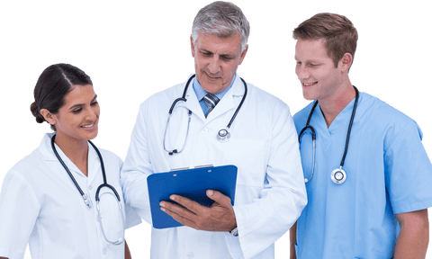Transparent Diverse Medical Team Collaborating with Tablet - Download Free Stock Videos Pikwizard.com