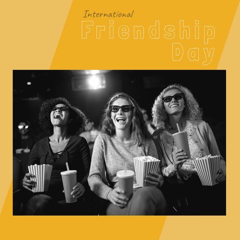 Diverse Young Women Celebrating International Friendship Day in Theater