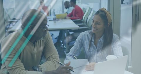 Global Business Strategy Meeting in Modern Office