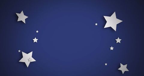 Floating White Star Pattern on Deep Blue Background