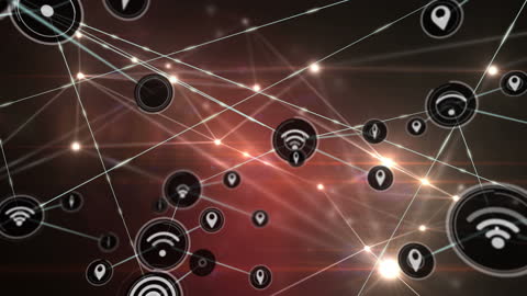 Futuristic Data Network with Glowing Connections