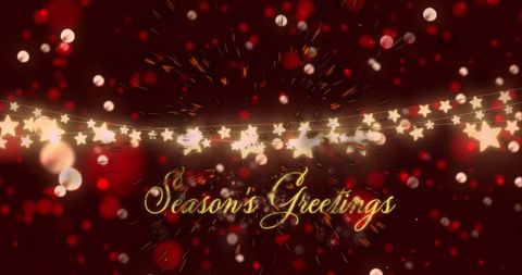 Festive Season's Greetings on Red Holiday Background