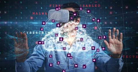 Virtual Reality and Cyber Connectivity Network Concept - Download Free Stock Images Pikwizard.com