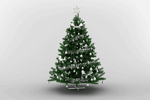 transparent christmas tree with silver ornaments isolated - Download Free Stock Videos Pikwizard.com