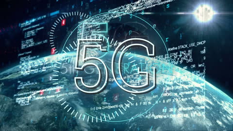 5G Technology with Globe and Digital Data Visualization