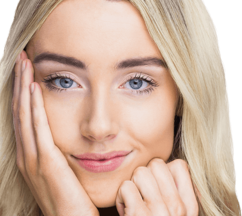 Smiling Transparent Woman Face Portrait With Natural Makeup