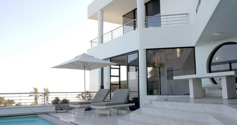 Luxury Modern White Villa with Pool and Balcony
