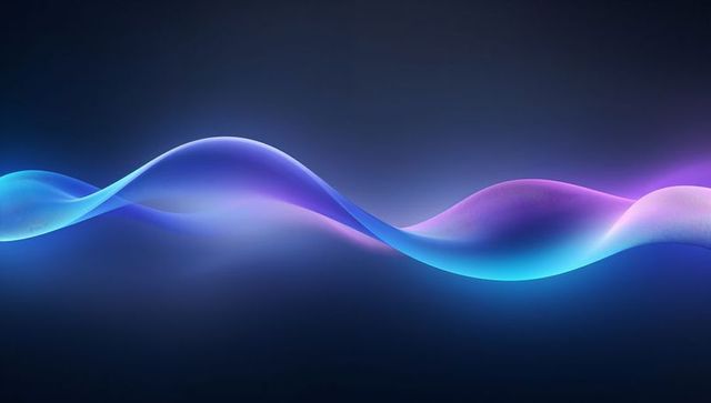 Flowing Neon Wave Ribbon Gradient Background Blue Purple Glowing Abstract Wallpaper