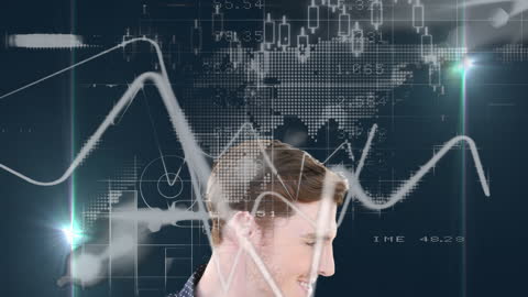 Collage of Businessman with Digital Financial Data Visuals