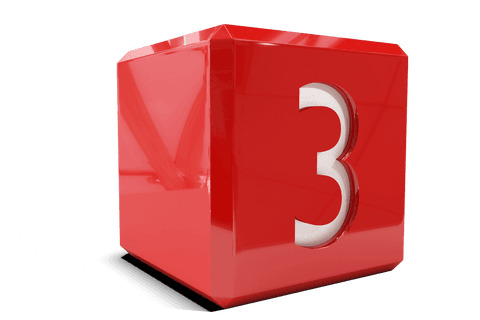 red cube with number 3 on transparent background mockup - Download Free Stock Videos Pikwizard.com
