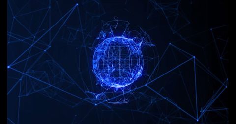 futuristic digital network globe on dark background - Download Free Stock Images Pikwizard.com