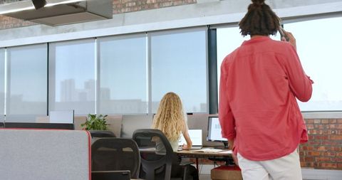 Modern office team collaboration with digital tools