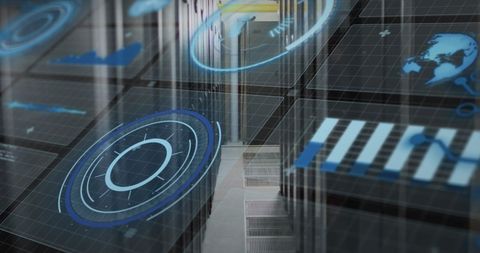 Futuristic Data Interface in Server Room for Advanced Analysis - Download Free Stock Images Pikwizard.com