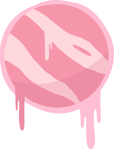 Abstract Pink Orb Melting with Transparent Background
