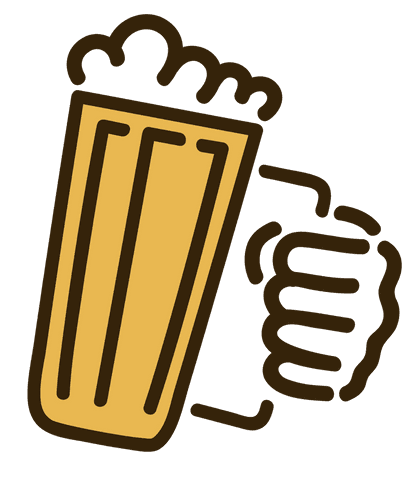 Vector Illustration of Hand Holding Beer Mug on Transparent Background