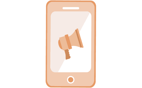 smartphone screen displaying megaphone icon transparent background - Download Free Stock Videos Pikwizard.com
