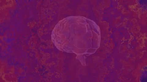 3D Brain Rotating on Abstract Purple Background