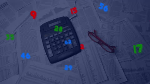 Floating Numbers Over Calculator Symbolizing Global Economic Data