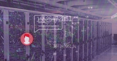 Digital data flow with servers and network imagery