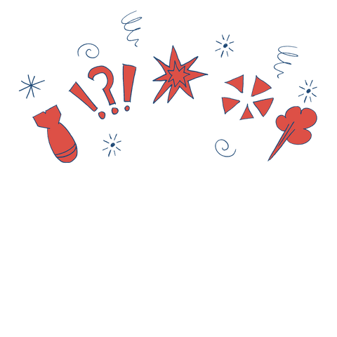cartoon explosive and question marks on transparent background - Download Free Stock Videos Pikwizard.com