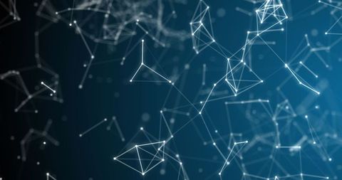 Futuristic digital polygonal network in abstract cyberspace