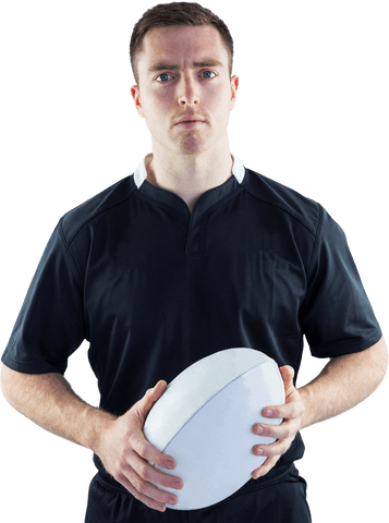 Transparent Background Portrait of Rugby Player with Rugby Ball - Download Free Stock Videos Pikwizard.com