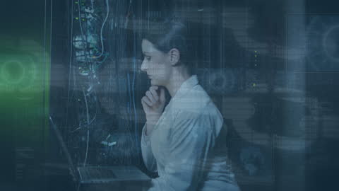 Animated Data Interface Over Futuristic Business Network