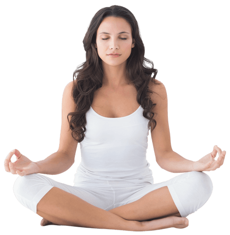 Transparent Yoga Pose Woman in Zen Meditation