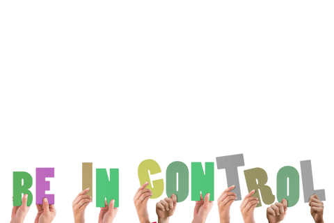 hands holding letters reading be in control on transparent background - Download Free Stock Videos Pikwizard.com
